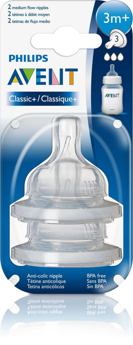 AVENT - Classic 3m+ 2x Newborn flow teats