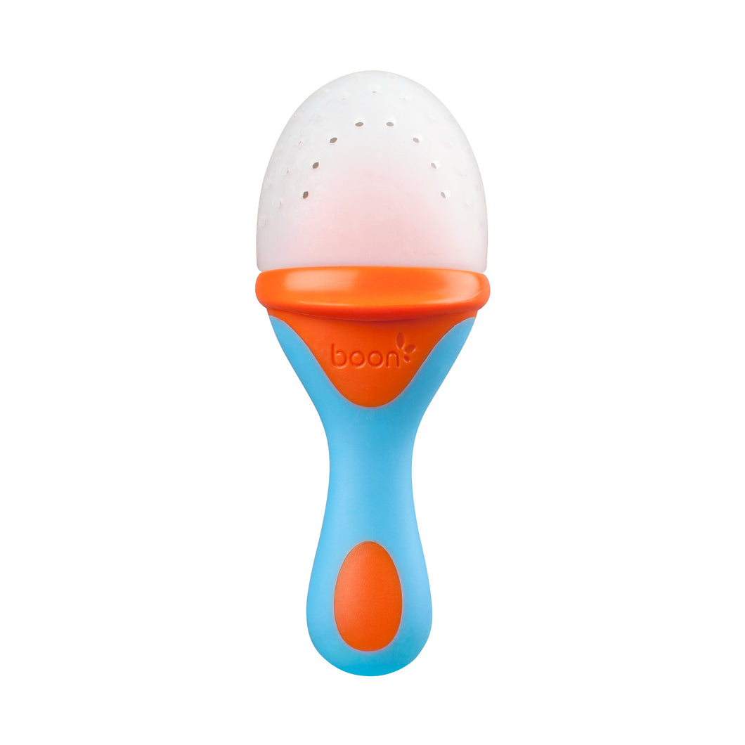 Boon Pulp Silicone Feeder https://babystuff.co.nz/products/boon-pulp-silicone-feeder We don't mean to mouth off, but let's be real about how mesh feeders can be a real mess and difficult to clean. The Boon silicone teething feeder has some bite to it; allowing for easy feeding with its interior firm stem that forces food out where babies can get to it. It's simple to clean and more durable than mesh fe...