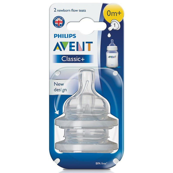 AVENT - Classic 0m+ 2x Newborn flow teats