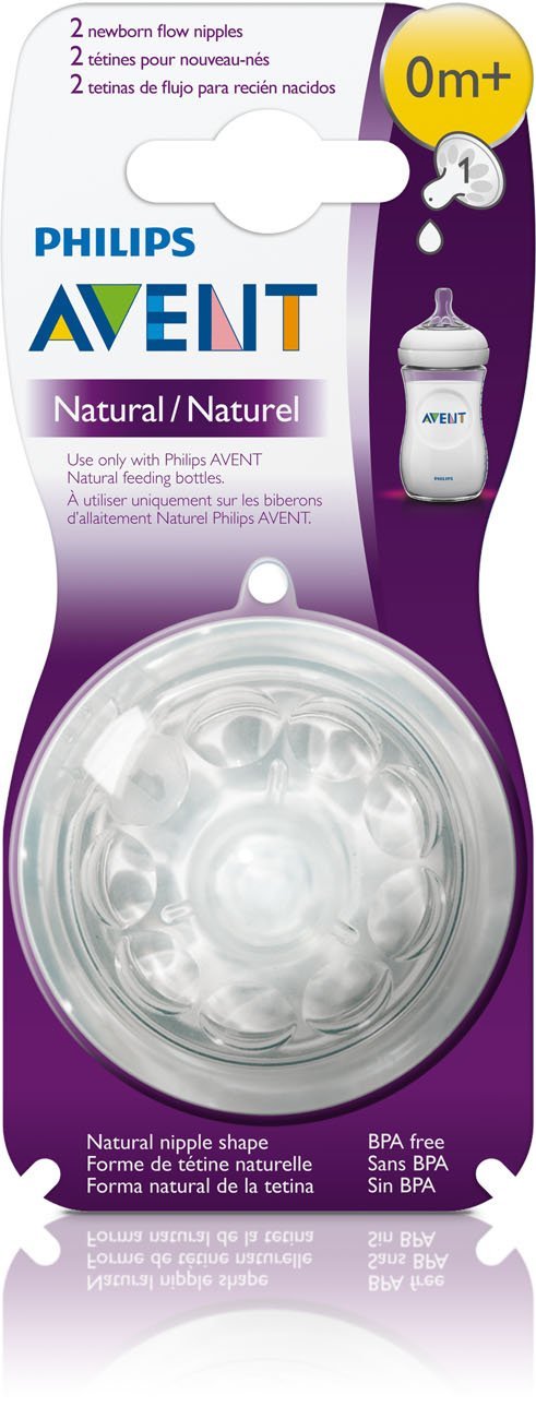 AVENT - Natural 0m+ 2x Newborn flow teats