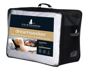 Fairydown - Dreamseeker Luxury Lite Goose Down & Feather Duvet https://babystuff.co.nz/products/fairydown-dreamseeker-luxury-lite-goose-down-feather-duvet The Fairydown Dreamseeker Luxury Lite Weight Goose Down & Feather Duvet represents the ultimate in style and comfort. With a low fill weight this duvet is i...