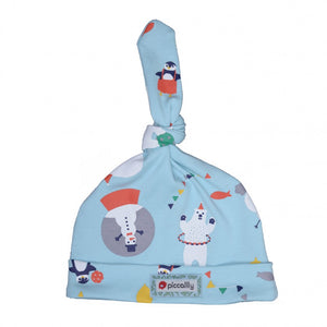piccalilly - artic animal - baby hat https://babystuff.co.nz/products/piccalilly---artic-animal---baby-hat A cute pale blue unisex baby hat featuring a fantasy arctic scene with penguins and snow globes. This little organic cotton baby hat features a single knot which can be tied to perfectly fit your baby's head. Looks fabulous teamed with matching footed sleepsuit. Chemical free organic cotton is kinder to wear on delicat...
