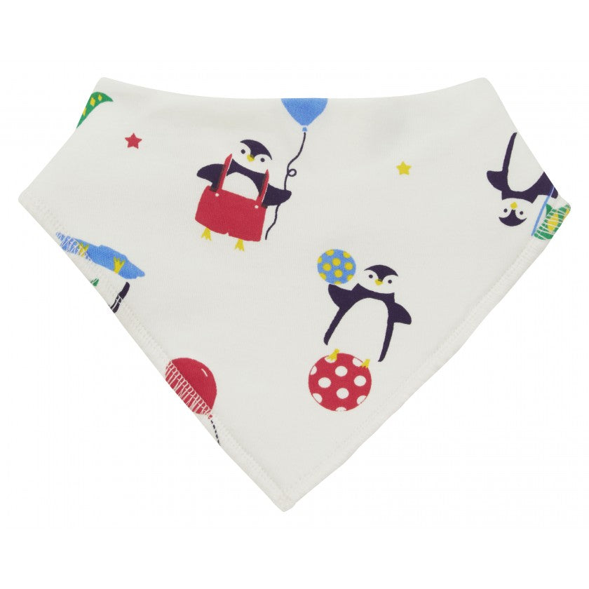 piccalilly - penguin - dribble bib https://babystuff.co.nz/products/piccalilly-penguin-dribble-bib This cute baby bandana bib is designed with dribbling babies in mind. Featuring a gender neutral playful penguin print, perfect for a baby's first Christmas. Available in One Size - fits up to 2-3 years approximately. Backed with terry towelling for extra protection. Chemical free organic cotton is kinder to wear on de...