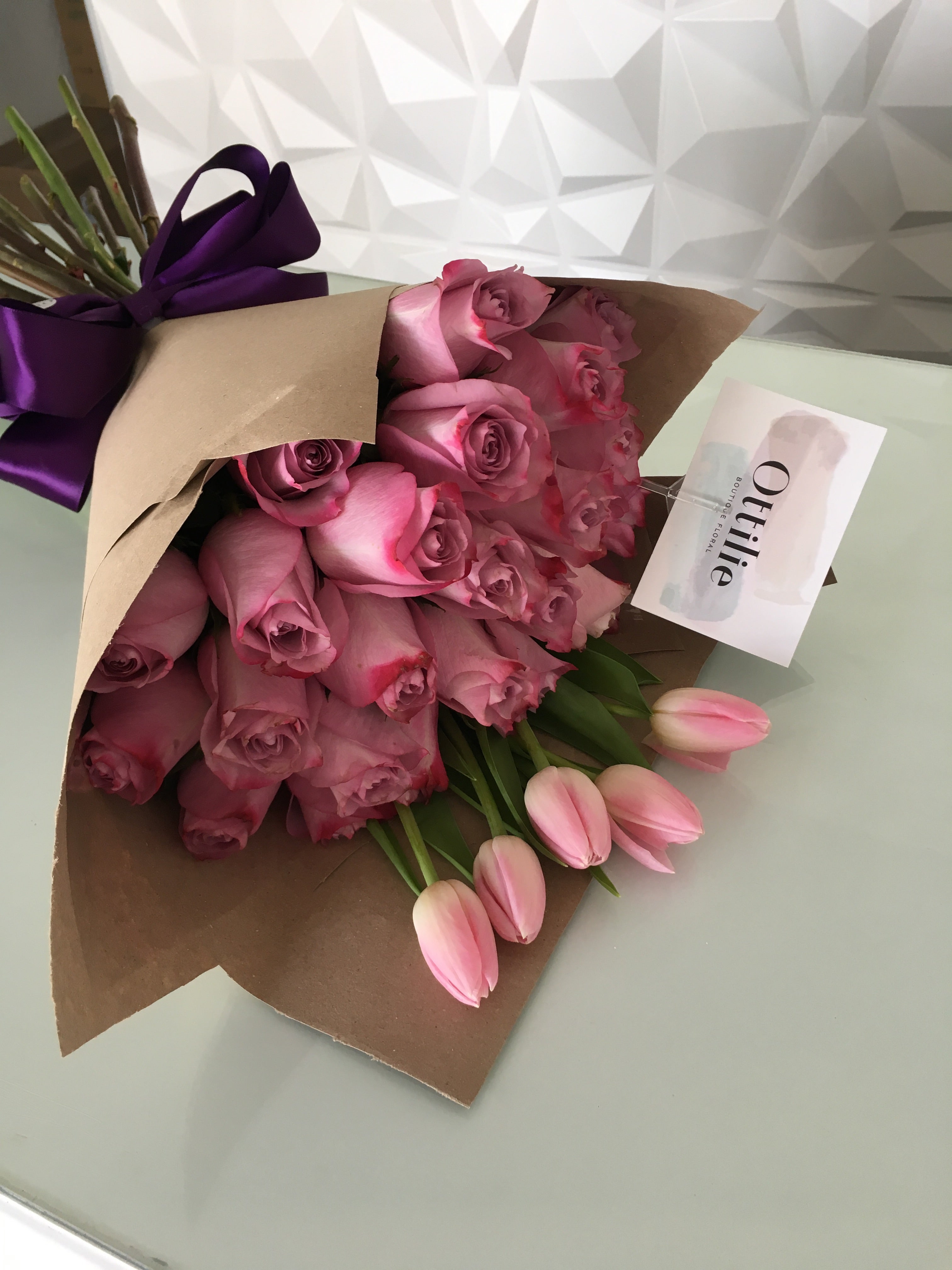 Bouquet Rosa y Tulipanes – Ottilie Boutique Floral