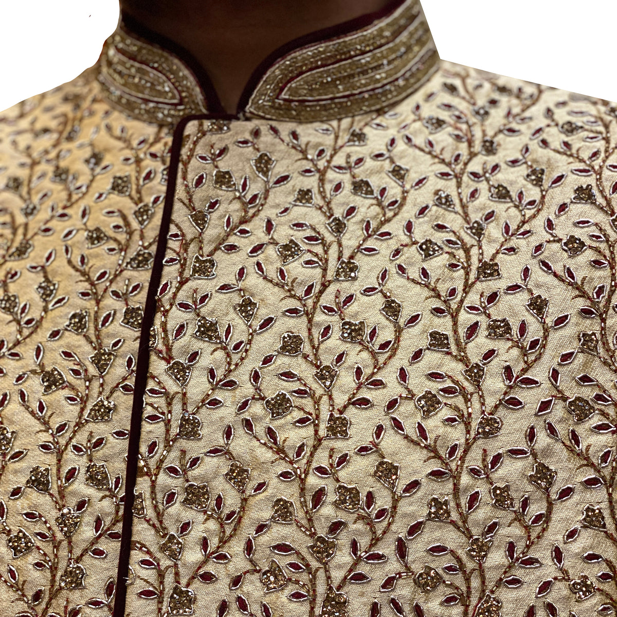 YD Gold Heavy Embroidered Sherwani | Vintage India NYC