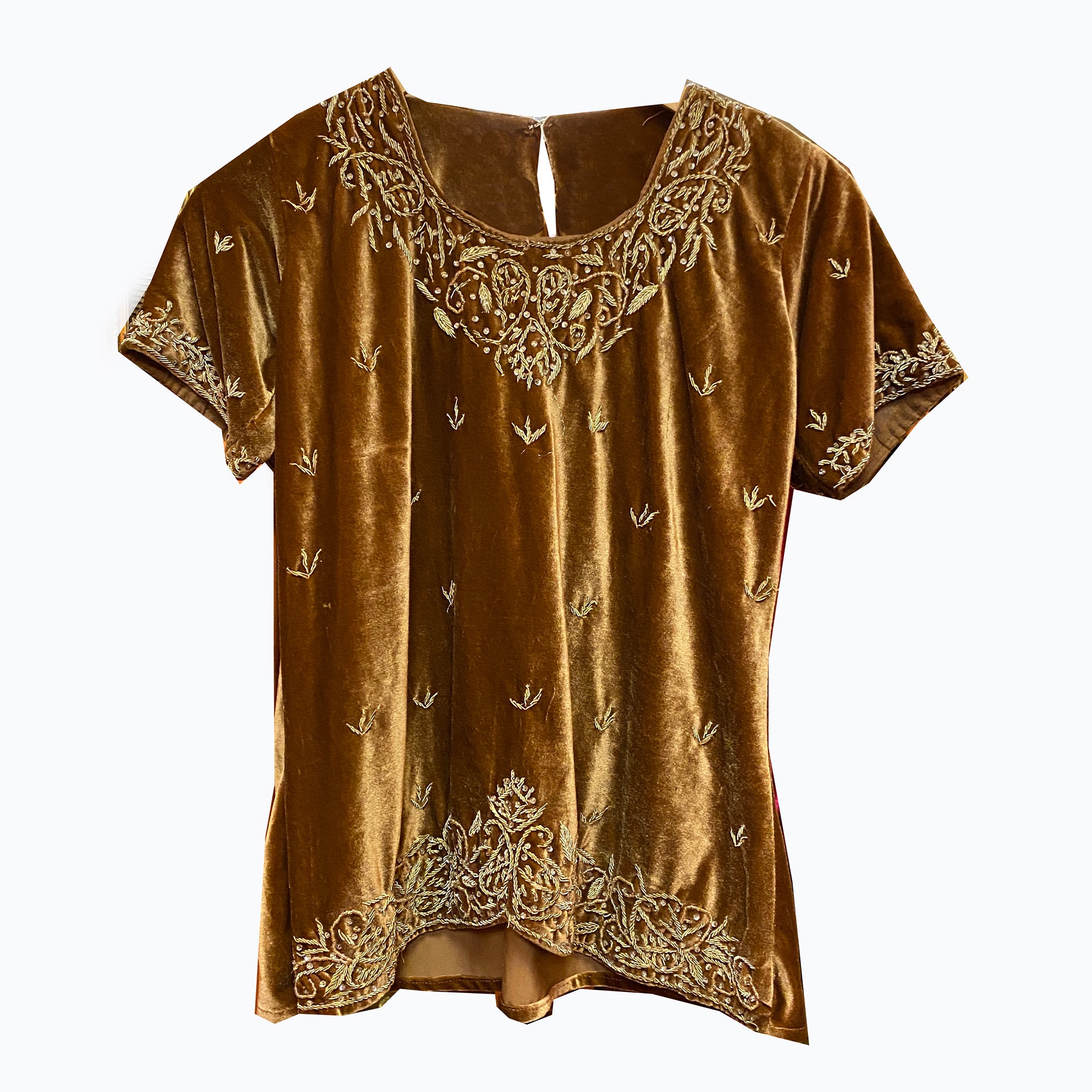 gold velvet top