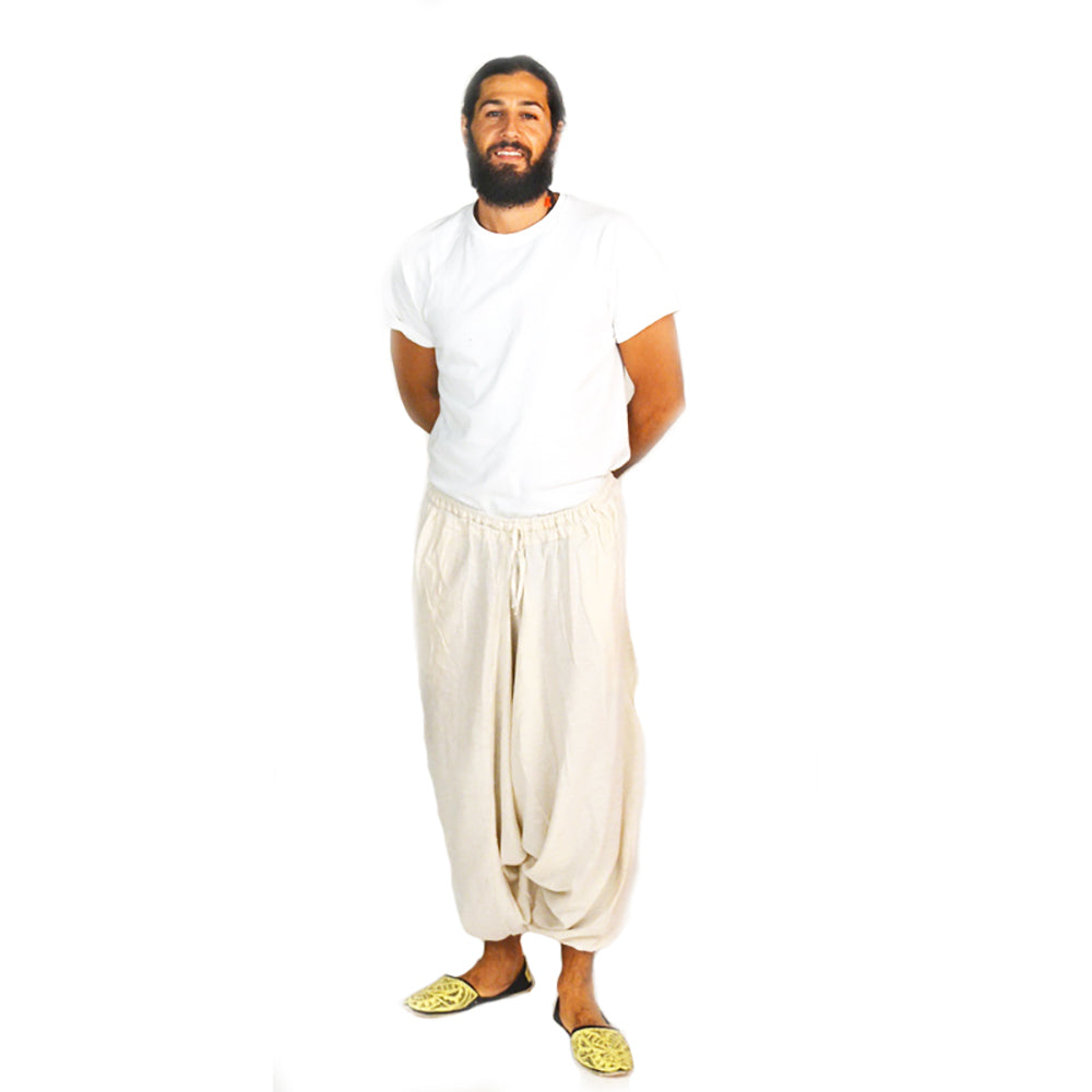 cotton harem pants-off white Vintage India NYC