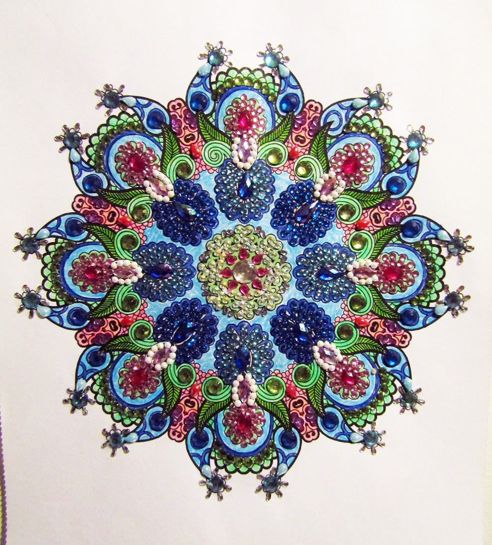 Coloring Book Design Covered in Gems