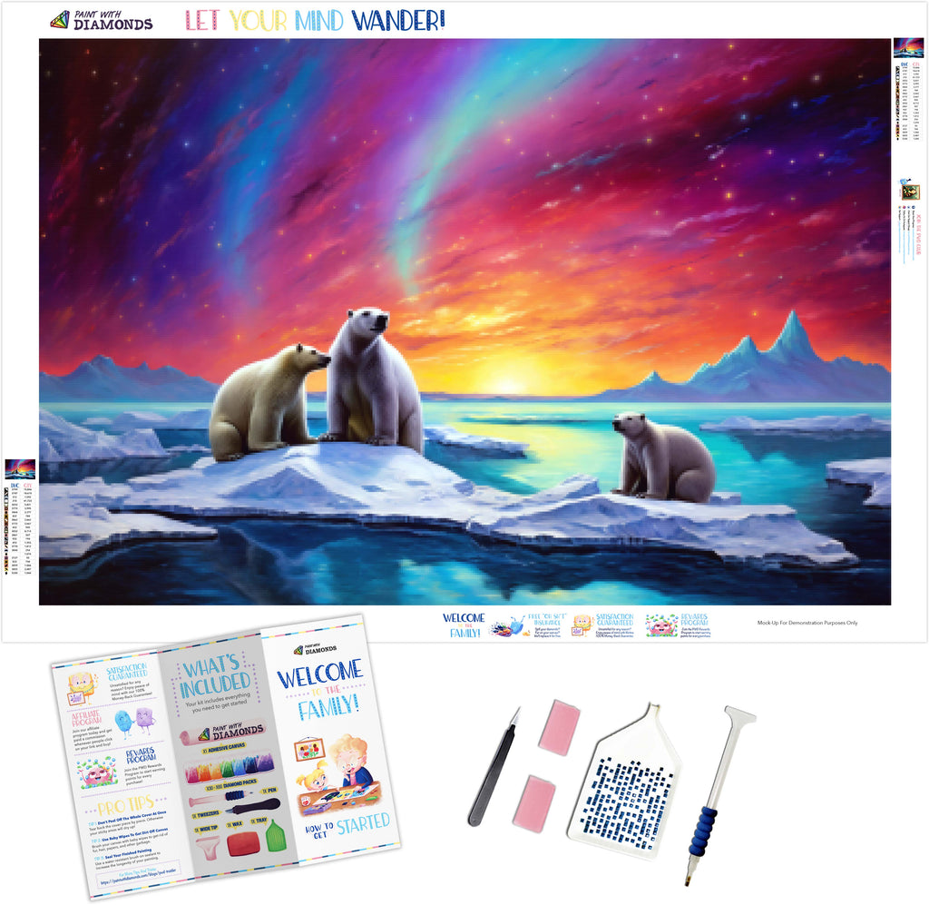 Mimik Skateboard Polar Bear Diamond Painting,Paint by Diamonds for Adults,  Diamond Art with Accessories & Tools,Wall Decoration Crafts,Relaxation and