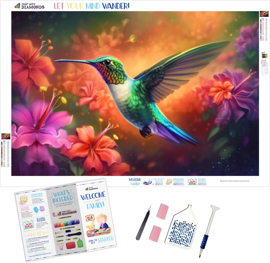 Partial AB Drill - Full Square Drill Diamond Painting - Garden Hummingbird  - 40*70cm