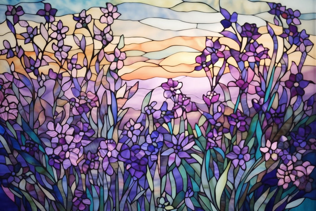 Field Of Lavender Stained Glass