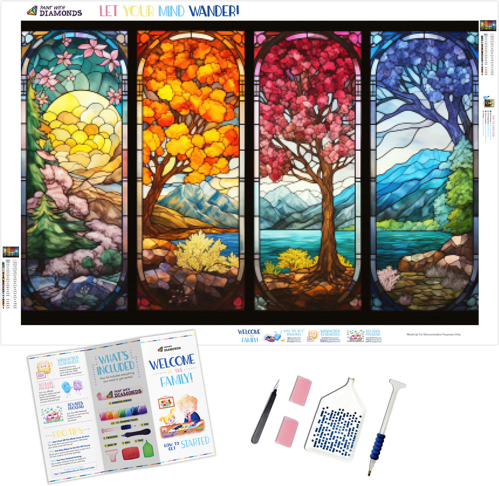 Colorful Tree Of Life Stained Glass Diamond Painting Kit Paint With