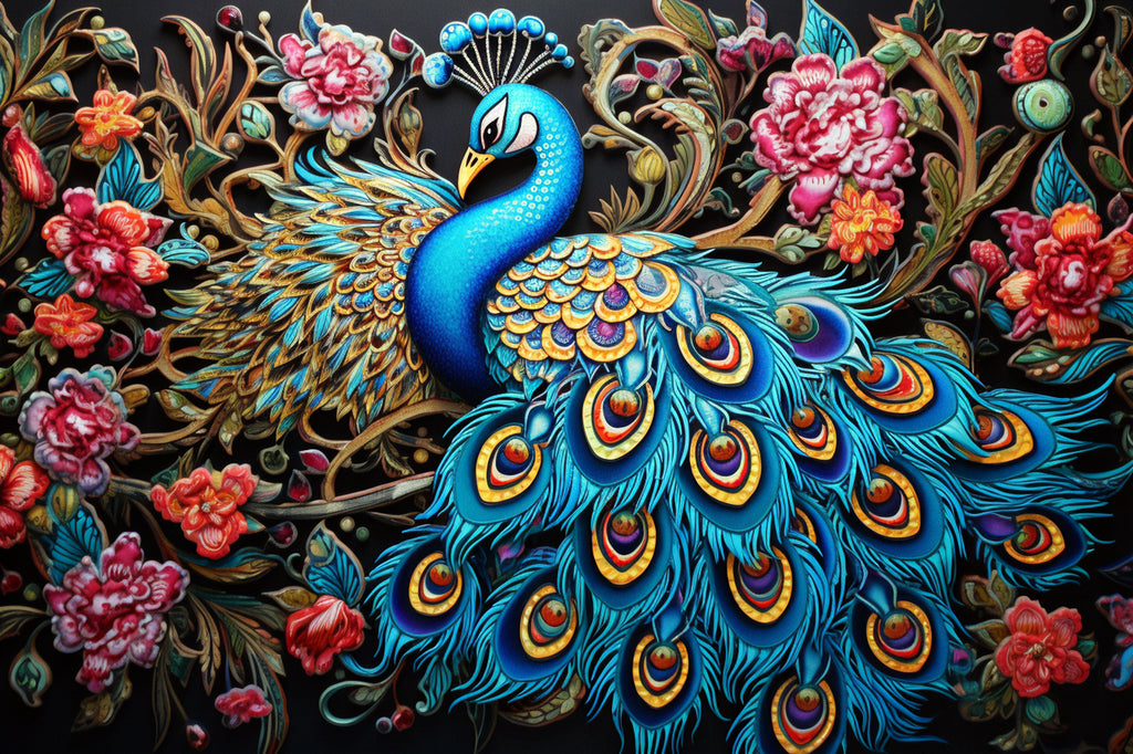 Full Large Diamond Painting kit - Beautiful peacock – Hibah
