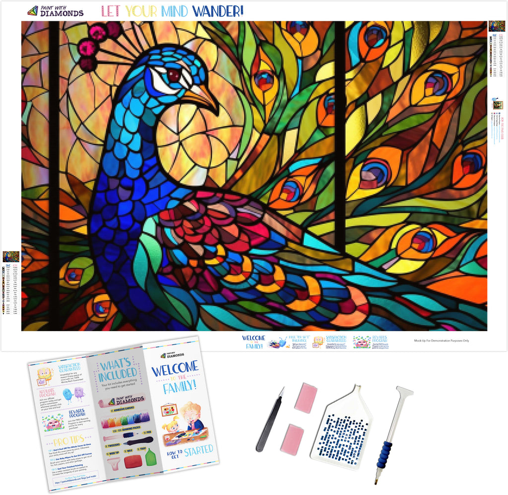 Buy Colourful Peacock Painting With Diamonds Kit Online