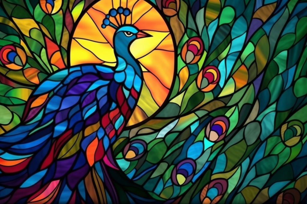 Beautiful Birds Stained Glass Paint with Diamonds – Art Providore