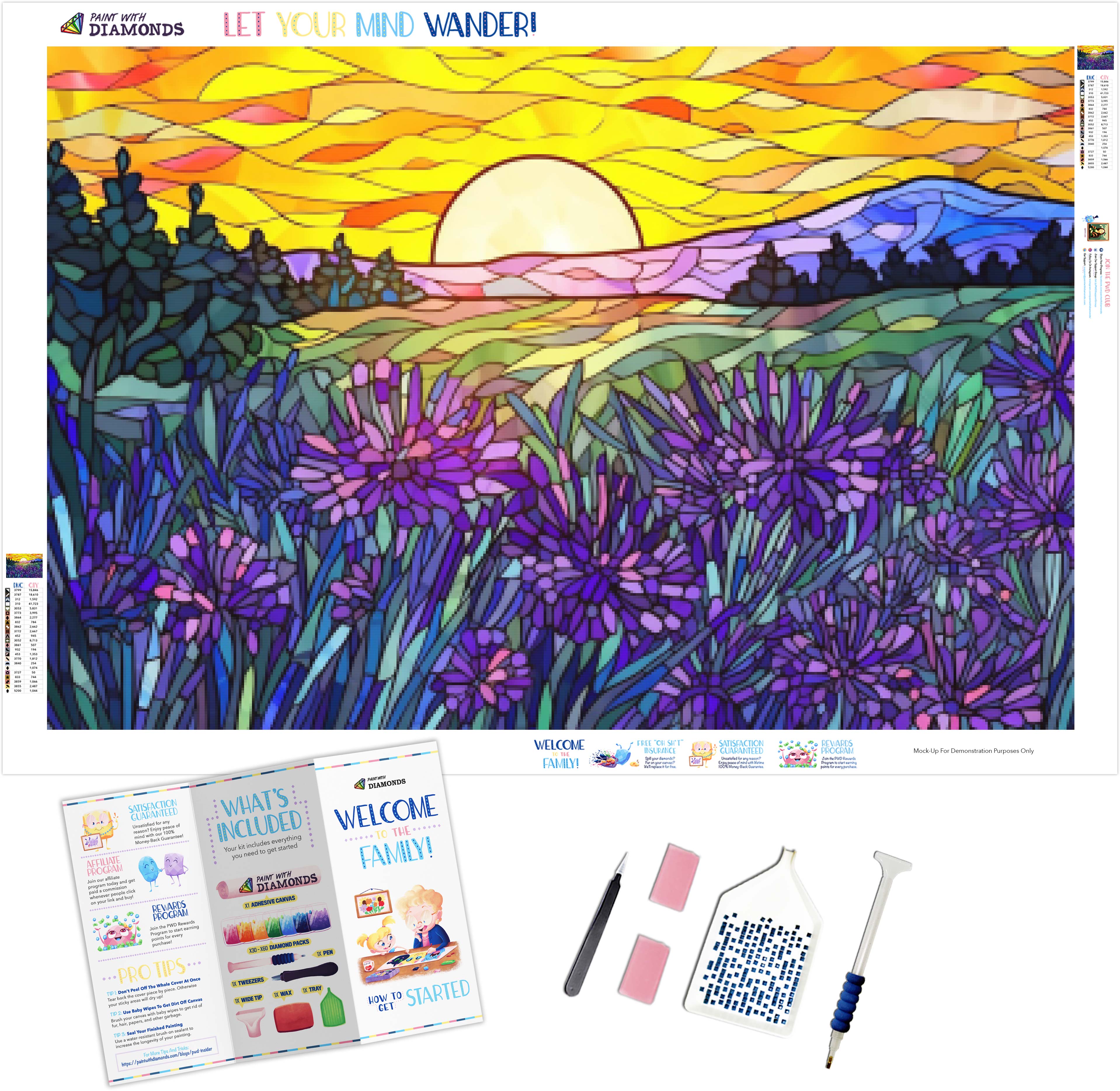 Purple And Blue Lavender Stained Glass
