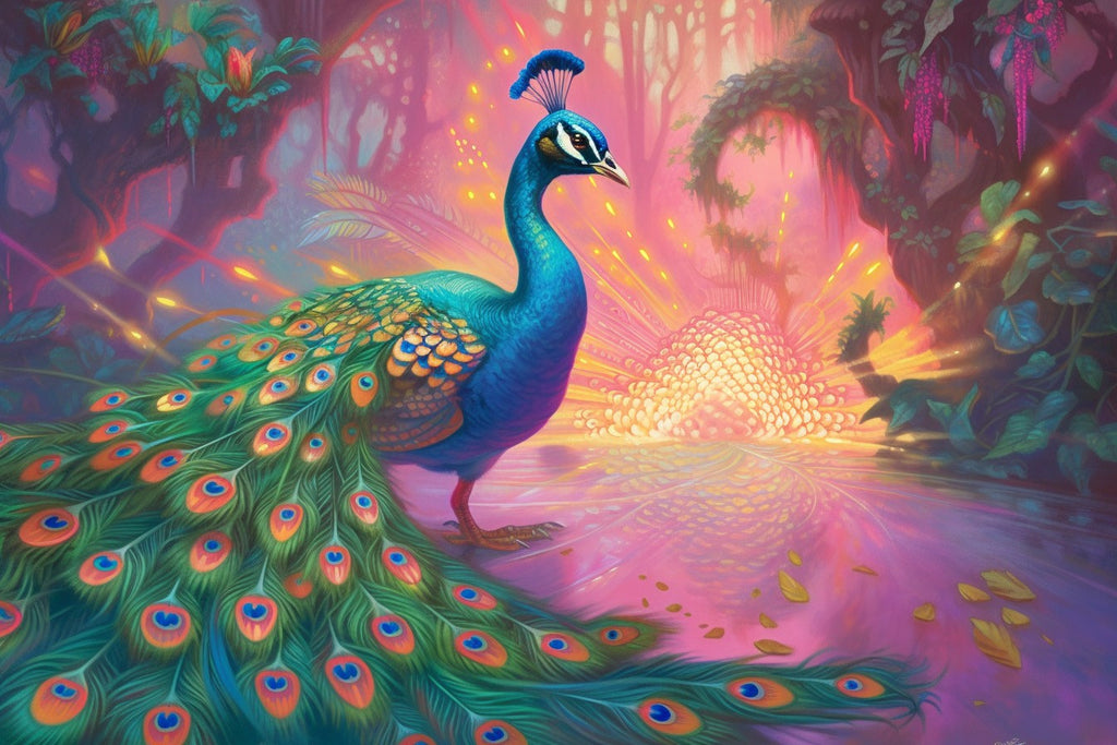 Peacock Stain Glass  Diamond Painting Bling Art