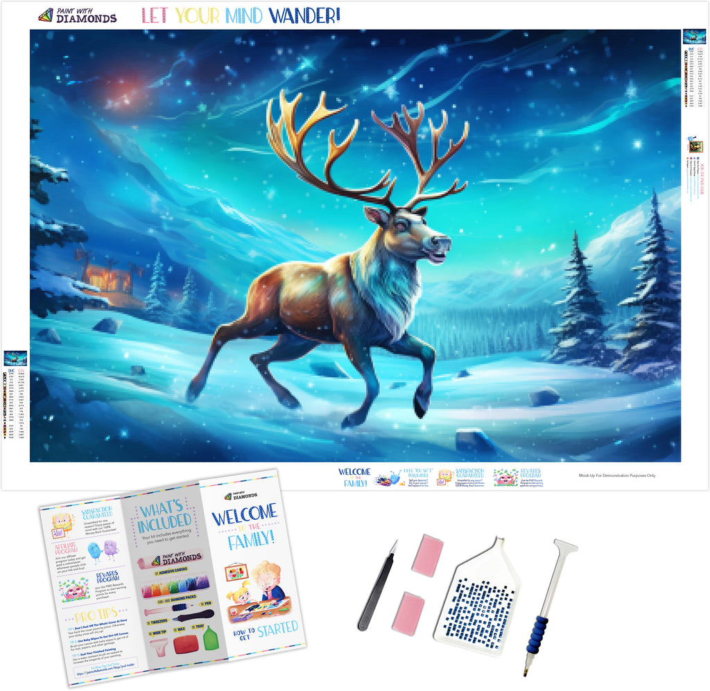 5D DIY Diamond Painting Kits for Adults Kids, Santa Claus Riding Reindeer  Full D