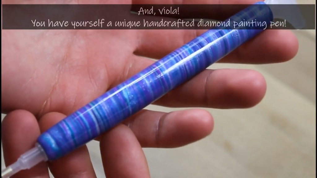 completed custom diamond paint pen made with polymer clay