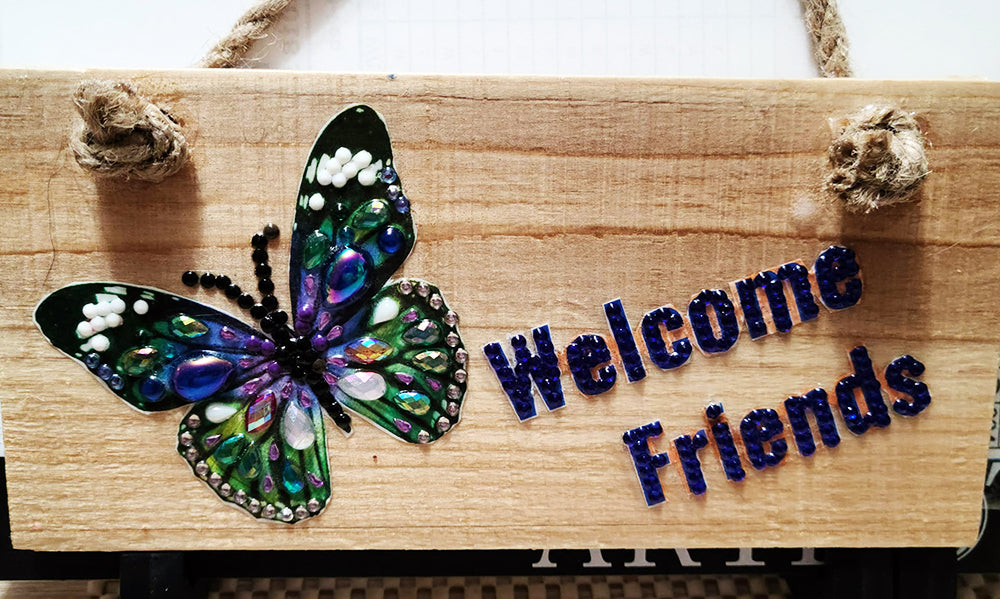 Butterfly "Welcome Friends" Sign