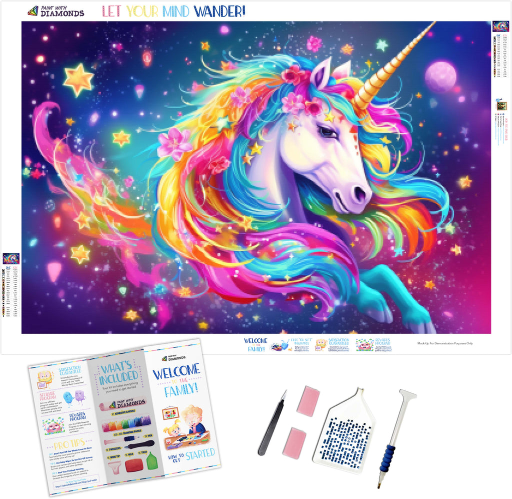 Icon Diamond Painting Kit 20x20cm - Unicorn