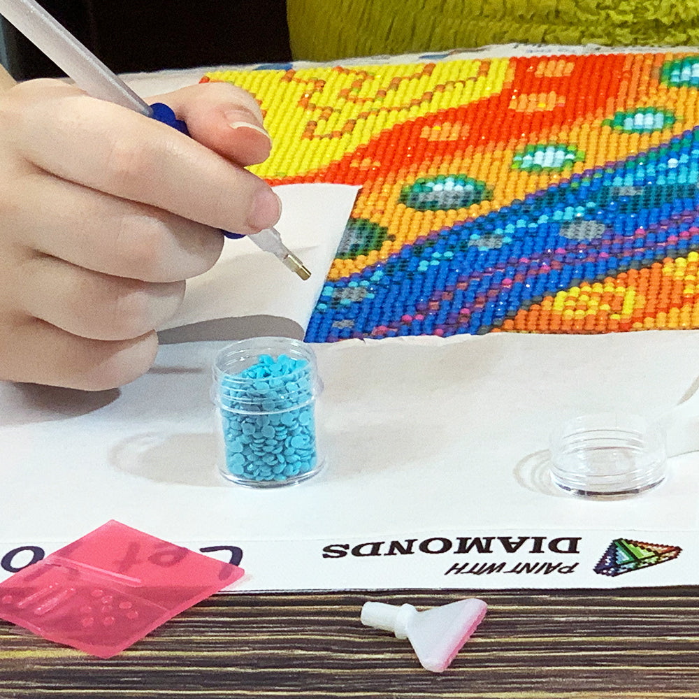 Paint with diamonds in a well-lit area