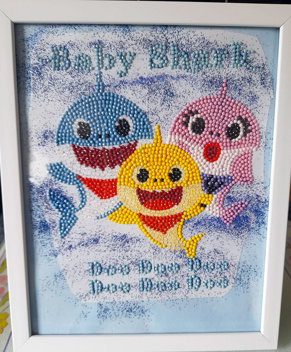 Baby Shark picture decorated with diamonds 