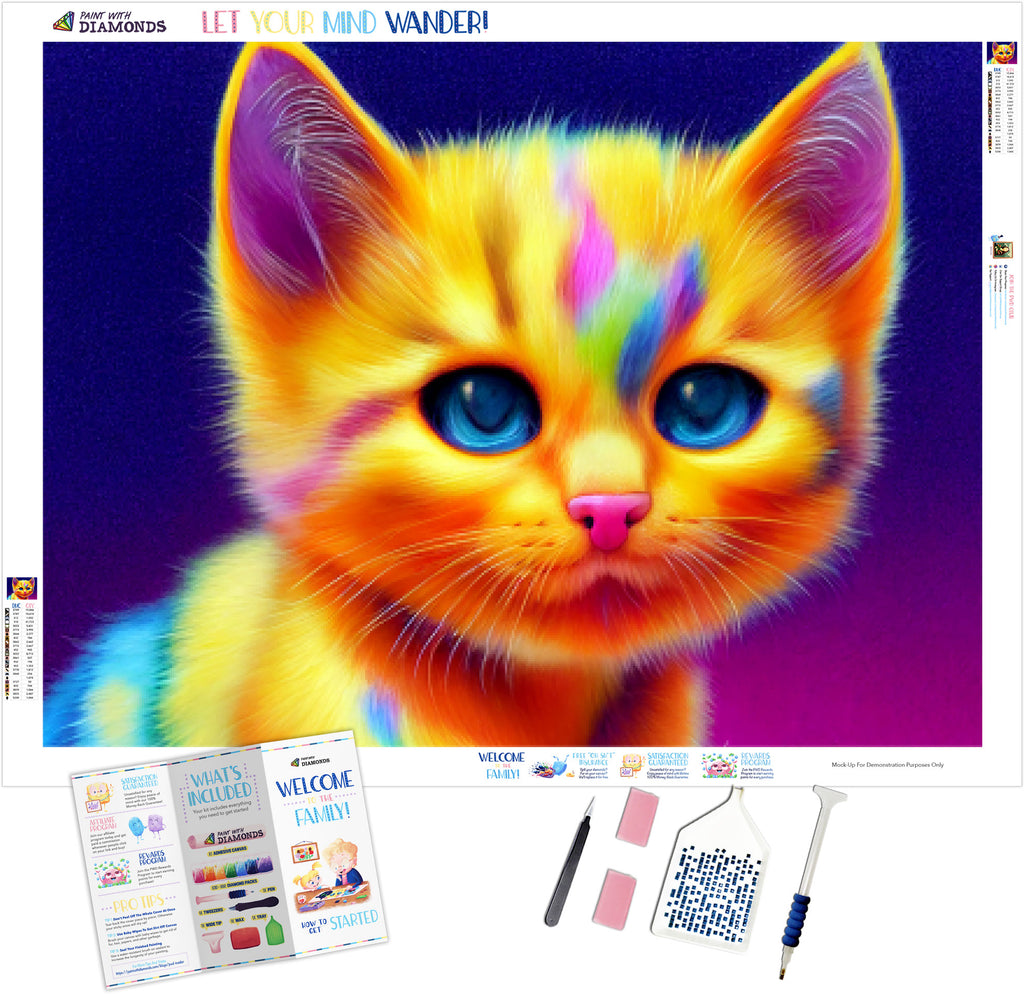 Rainbow Cat Diamond Painting  Ships From USA – Diamondpaintingpro