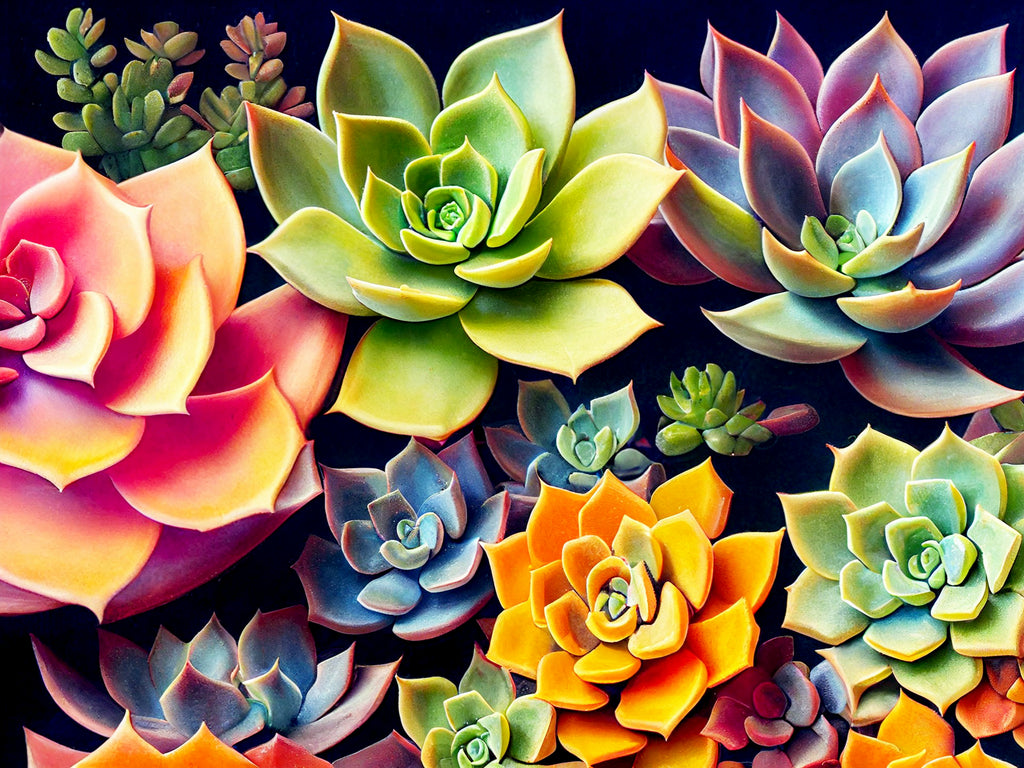 Diy 5D Diamond Painting Colorful Succulents Diamond Art Animals