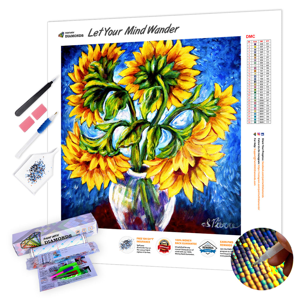 DIAMOND DOTZ® Sunflower Landscape Special Edition Diamond Painting Kit