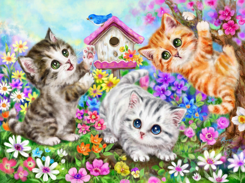 Kitten Fairy Mushroom Diamond Painting Kit (Full Drill)