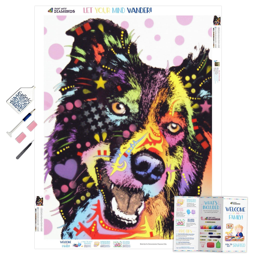 Bearded Collie Dog - Diamond Painting Kit