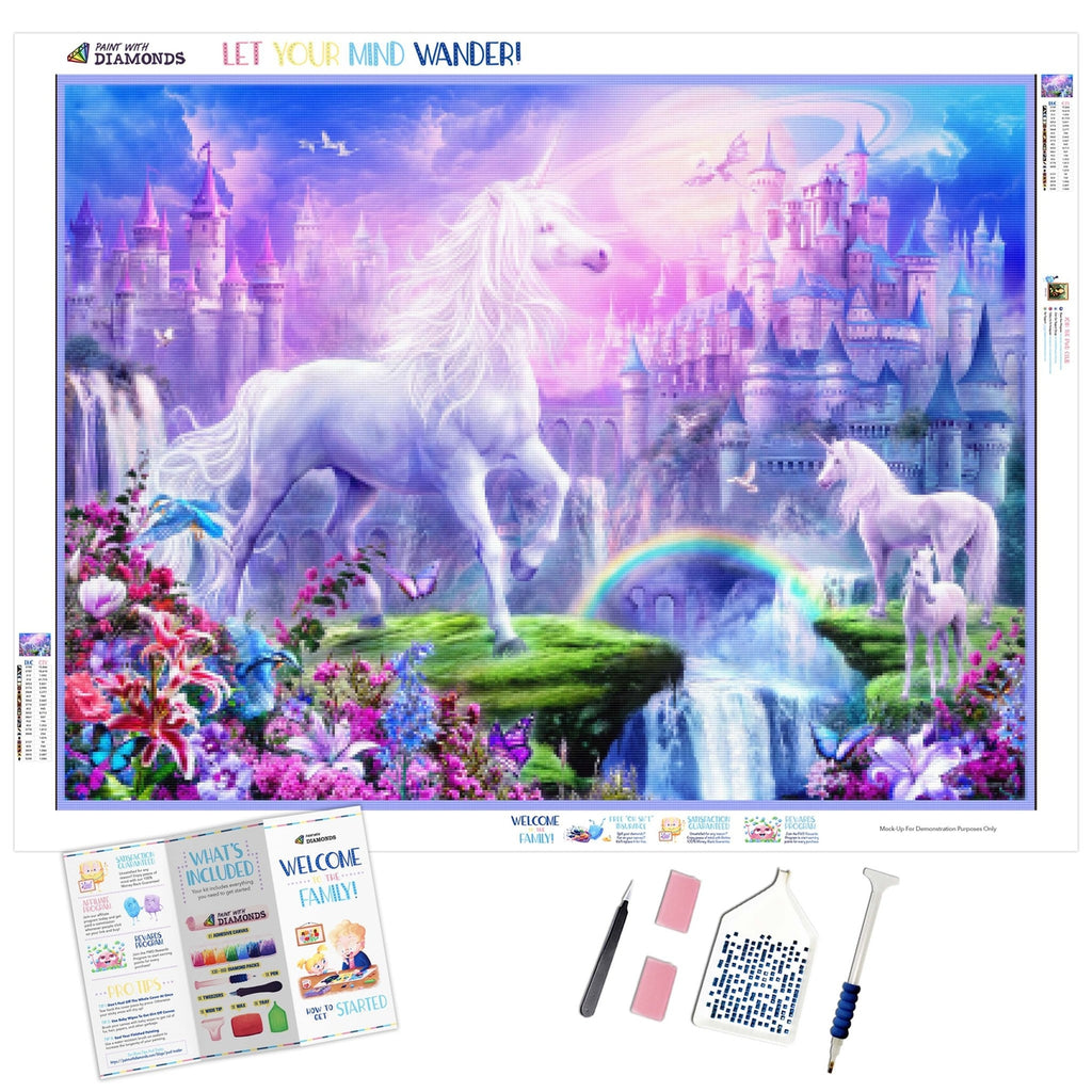 Frameless Diamond Painting Kit-Unicorn Riding a Dinosaur