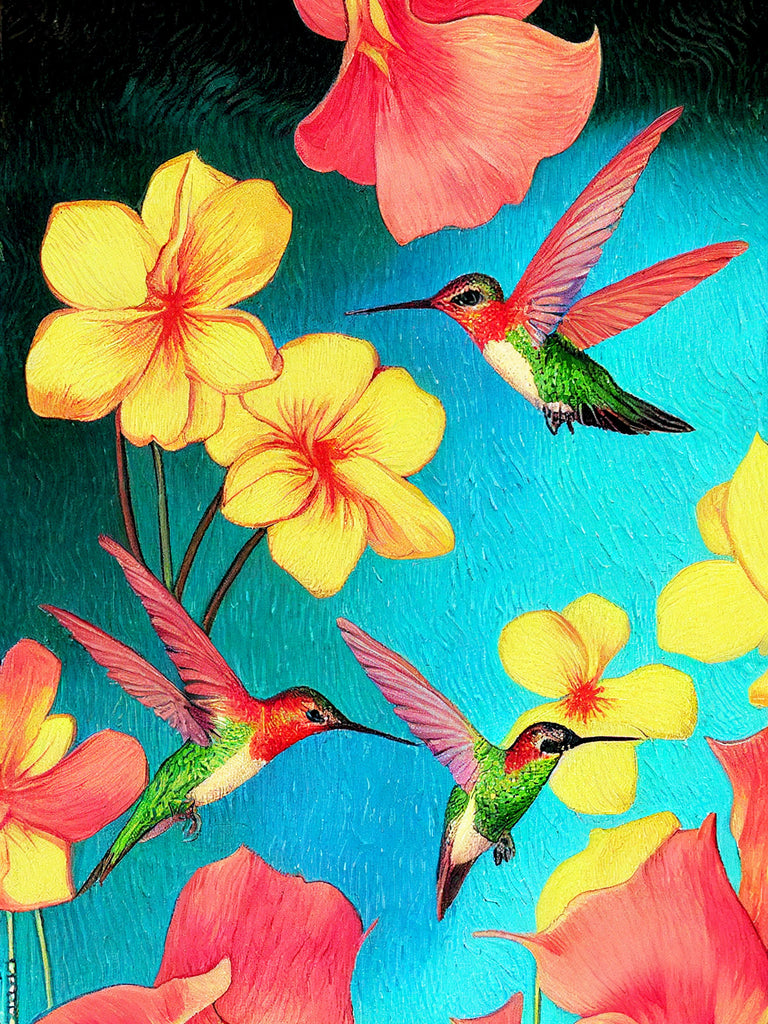 Hummingbird On Flowers Pattern Rhinestones Diamond Painting - Temu Mexico