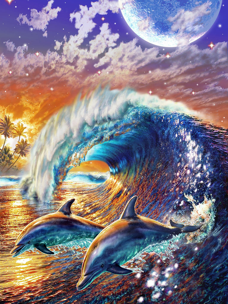 Ocean Animal Diamond Painting, Killer Whale And Dolphins, Full Square/– Diamond  Paintings Store