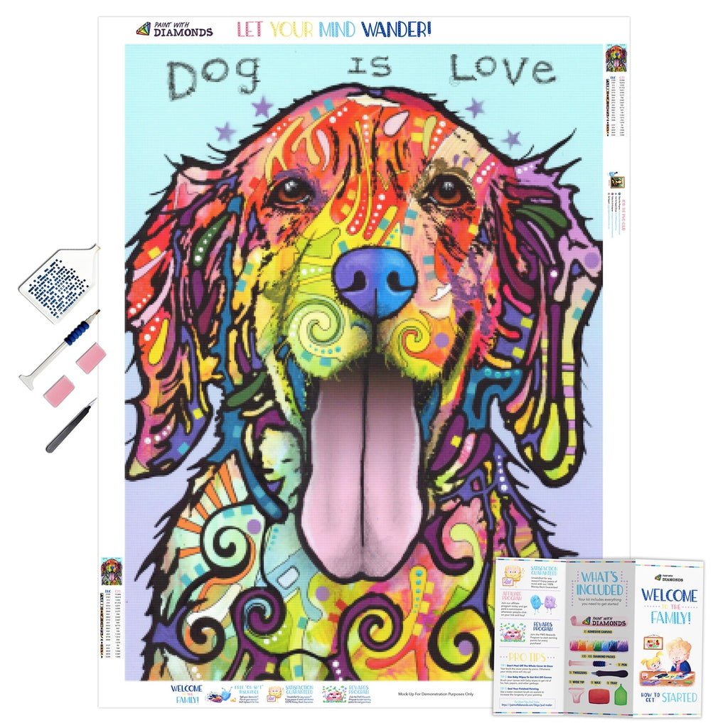 Golden Retriever Diamond Painting Kit (Full Drill) – Paint With Diamonds