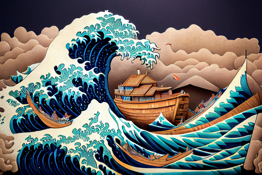 The Wave Painting Kit by the Brush Bar, Japanese Paint Kit, Art