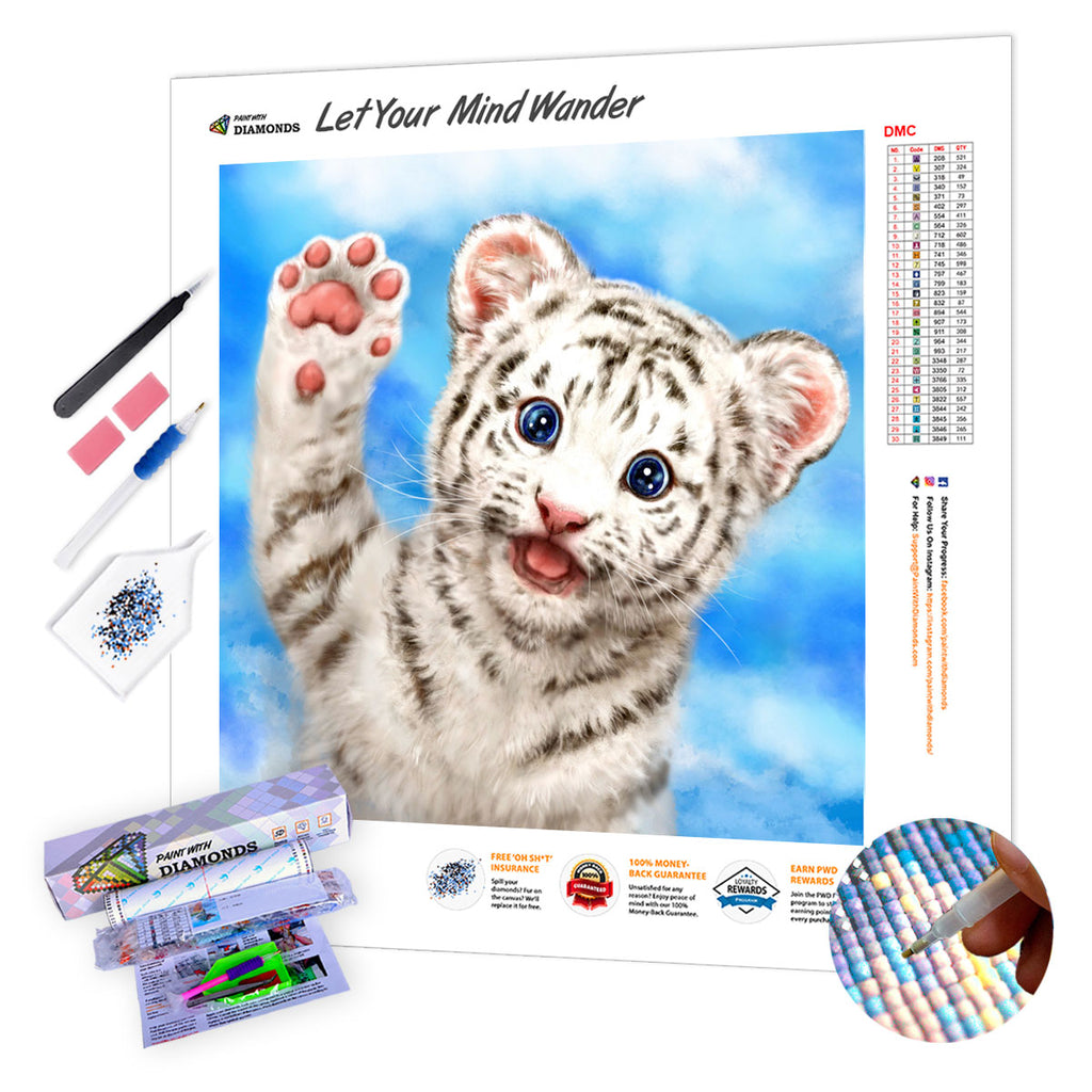 Tiger Diamond Painting Set by Crafting Spark. CS2722 Diamond Art Kit. Large  Diamond Painting Kit 