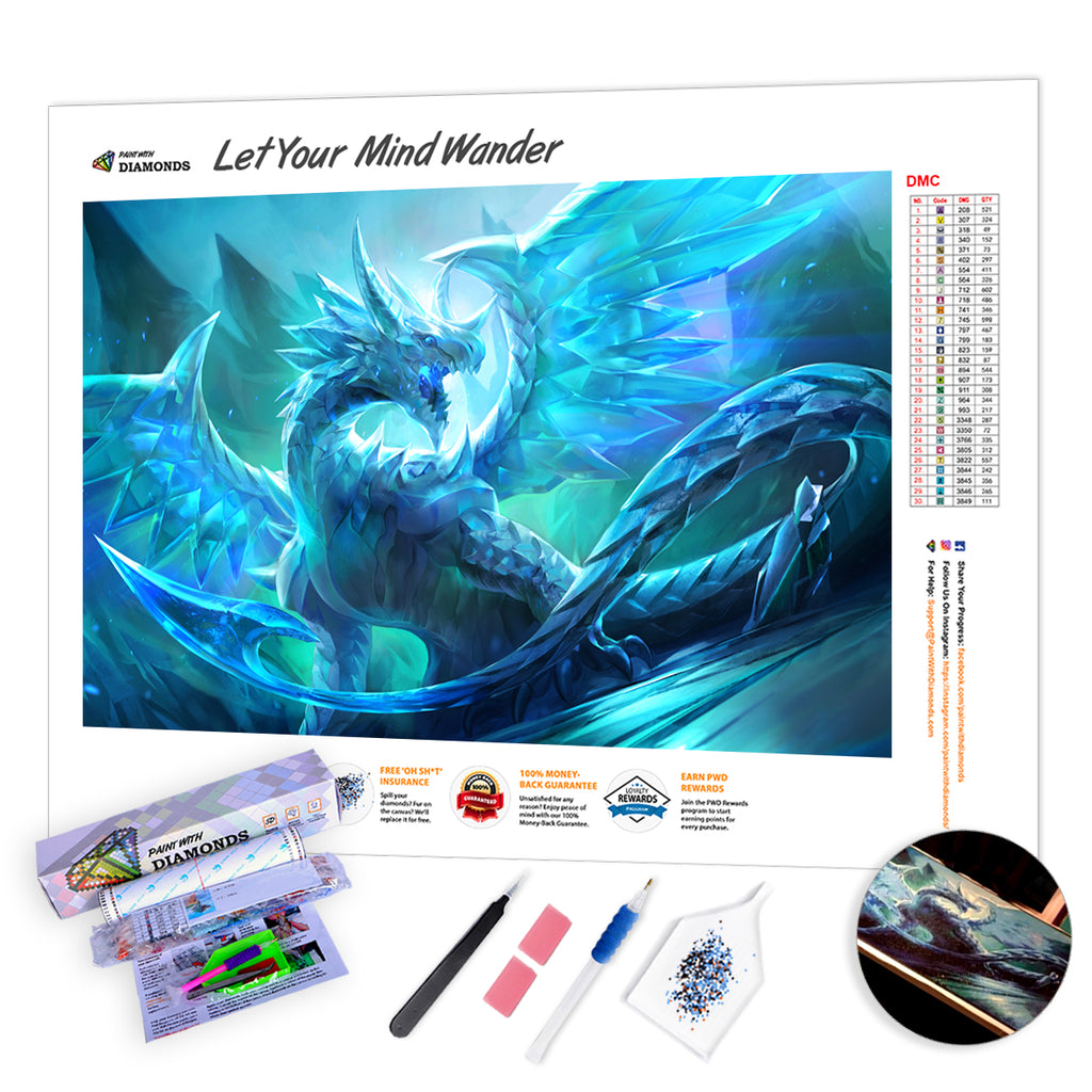 Ice Dragon Diamond Painting Kits Full Drill – OLOEE