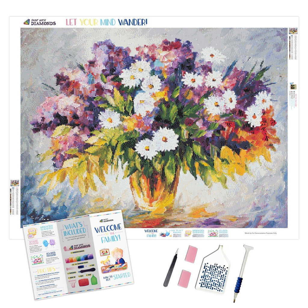 Flowers Diamond Painting Set by Wizardi. Flower Bouquet Diamond Art  Beginner Kit. Large Diamond Painting Kit WD2520 -  Sweden