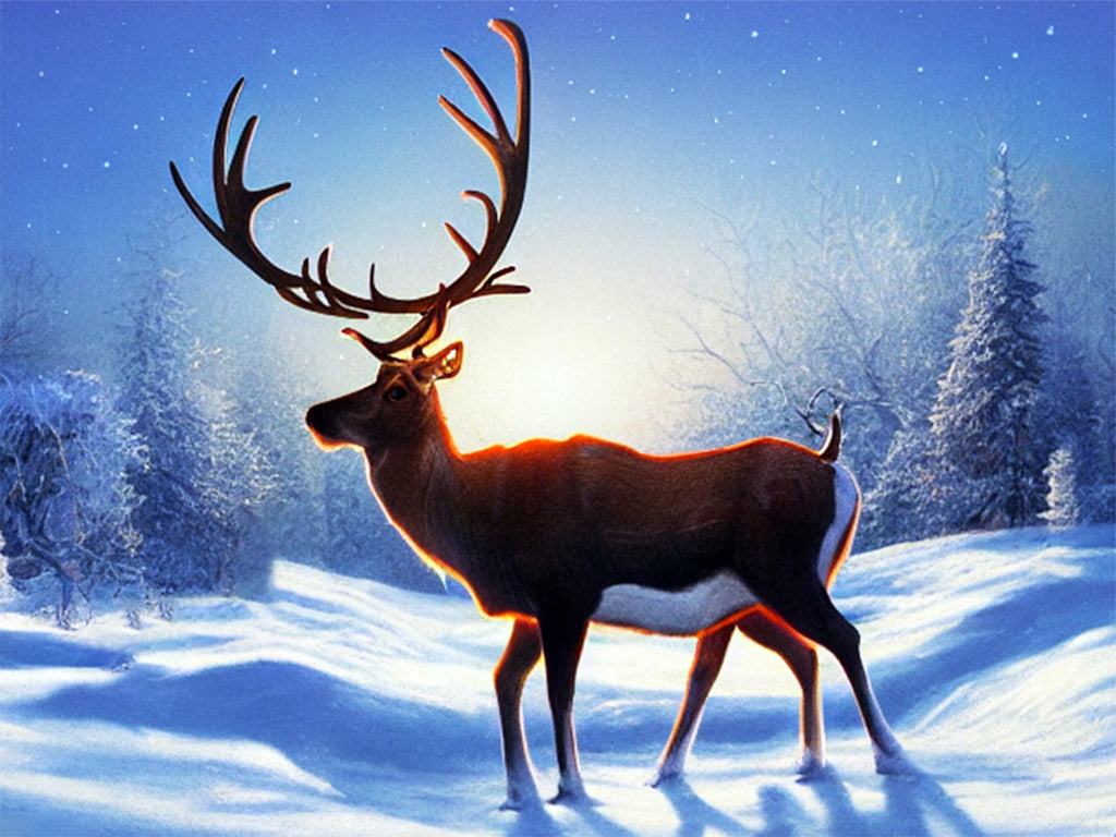 Theshai 5D Diamond Painting Christmas Deer, Diamond UAE