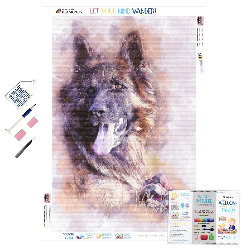 German Shepherd Diamond Painting Kit (Full Drill) – Paint With