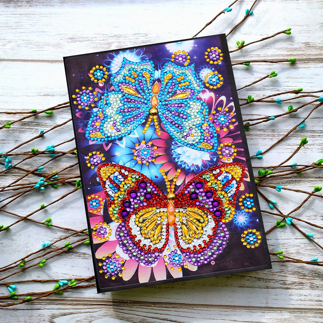 'Butterfly Romance' Diamond Painting Journal (Partial Drill Cover