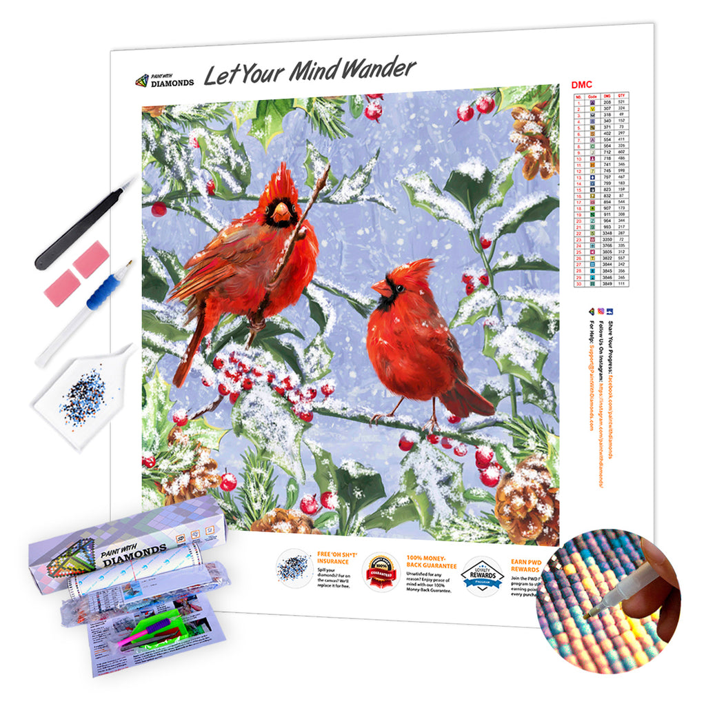 Cardinal Bird Diamond Painting Kit - DIY – Diamond Painting Kits