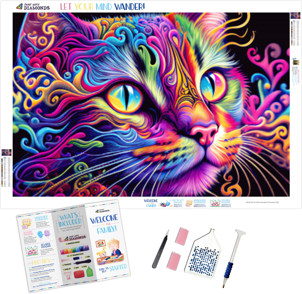 Trippy Diamond Painting Kit för vuxna och barn nybörjare, full