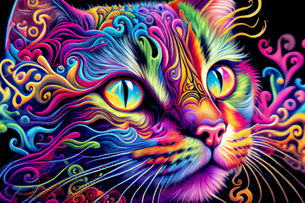 Psychedelic Kitty Cat Diamond Painting – Diamond Art Paintin®