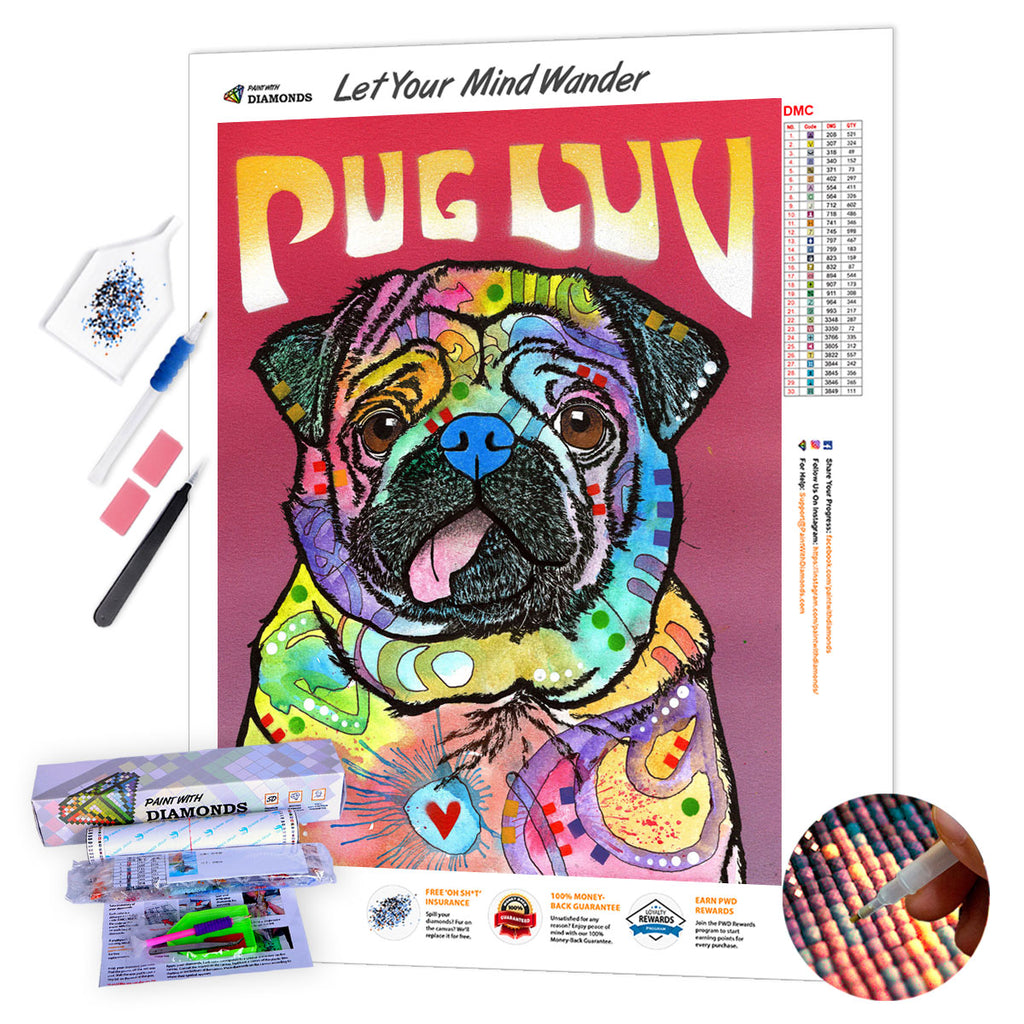 Pug Dog Diamond Painting Kits Full Drill – OLOEE