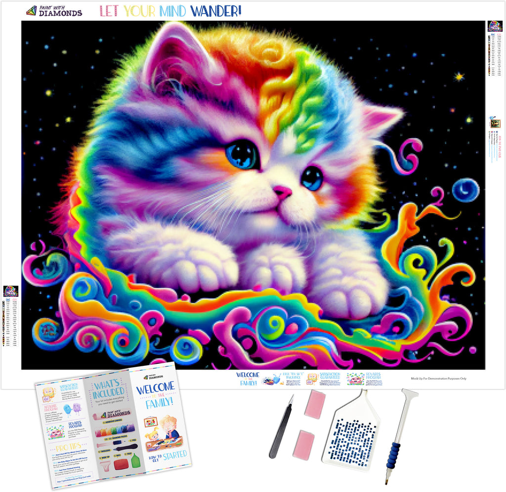 Rainbow Cat Diamond Painting  Ships From USA – Diamondpaintingpro