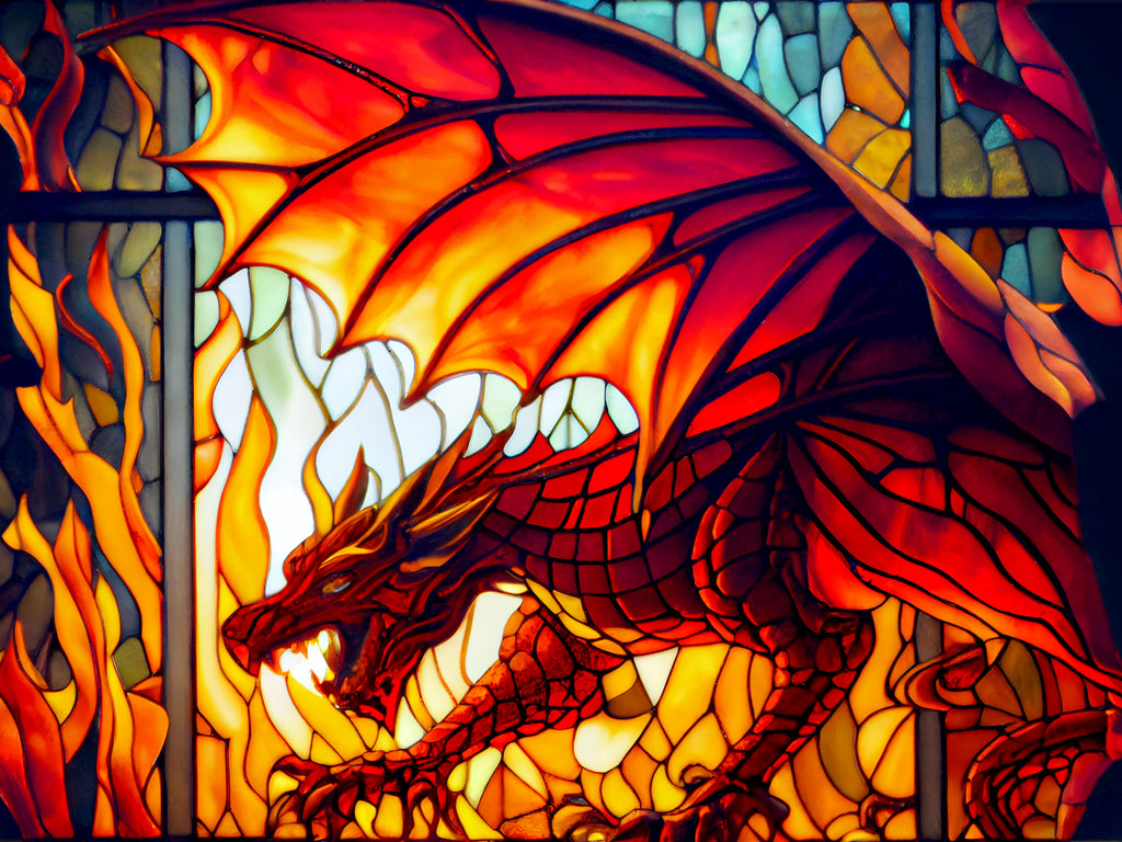 Stained Glass Dragon - Full Round - Diamond Painting (30*40cm)