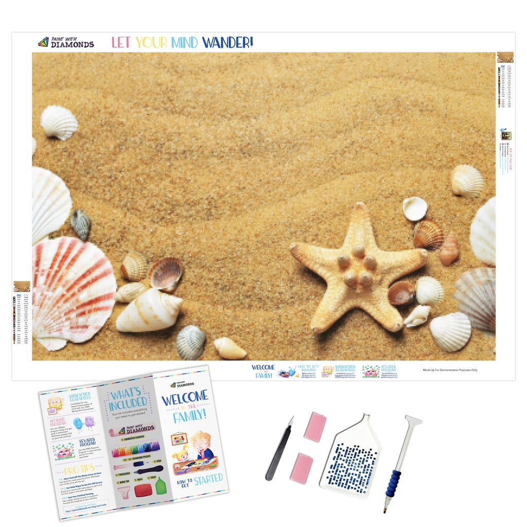 Diamond Painting Beach starfish and shells 1, Full Image - Painting